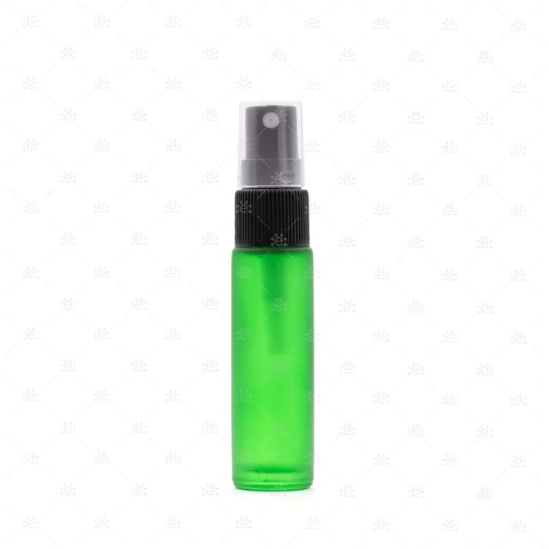 10ml Green Deluxe Frosted Glass Spray Bottle (5 pack)