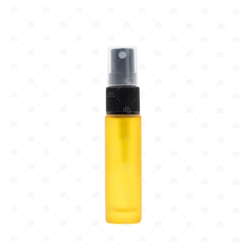 10ml Yellow Deluxe Frosted Glass Spray Bottle (5 pack)