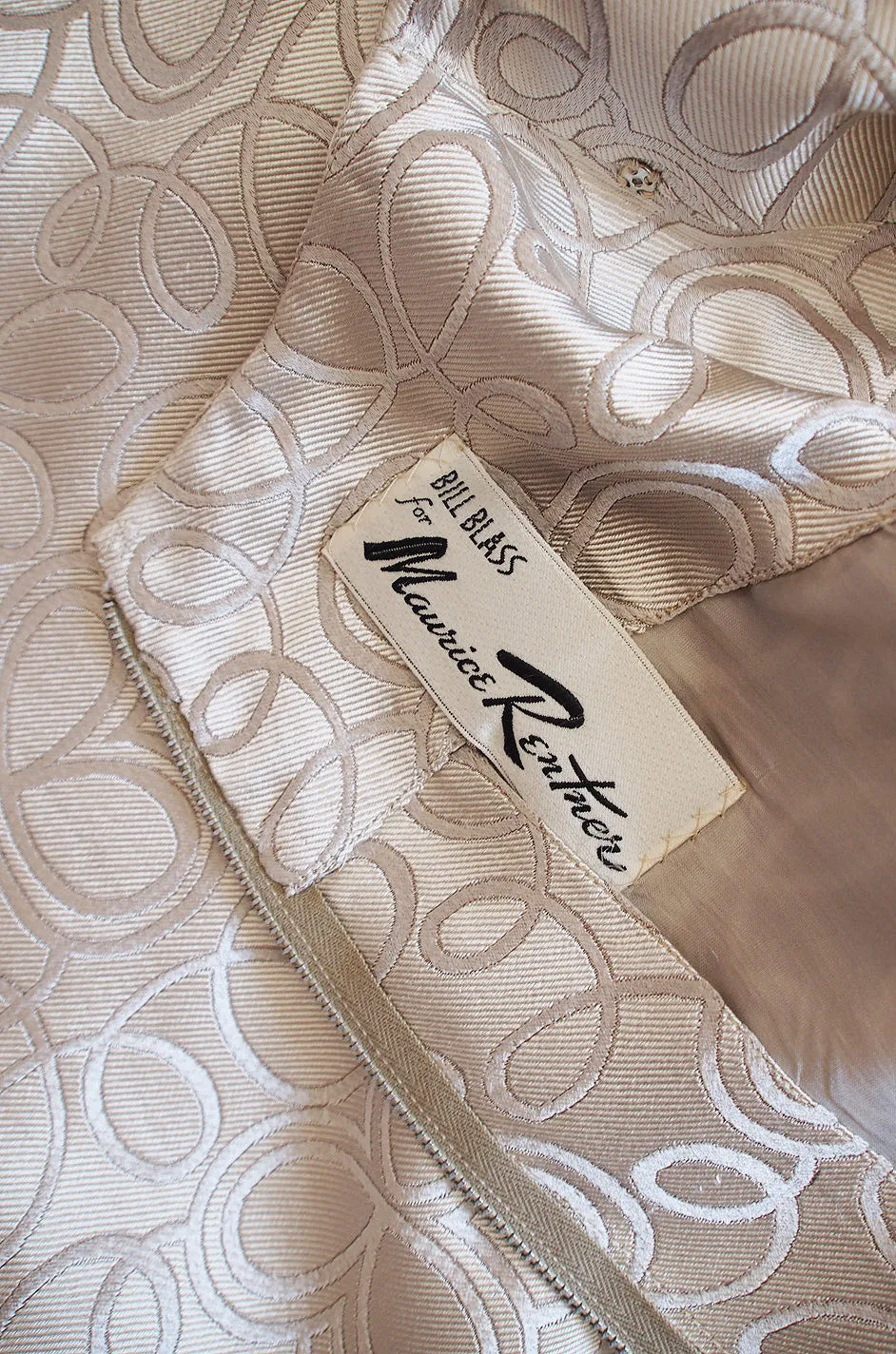 1960s Bill Blass Cream Shell & Shift Dress