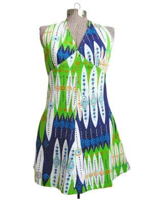 1960s Mini Sun Dress Halter Top