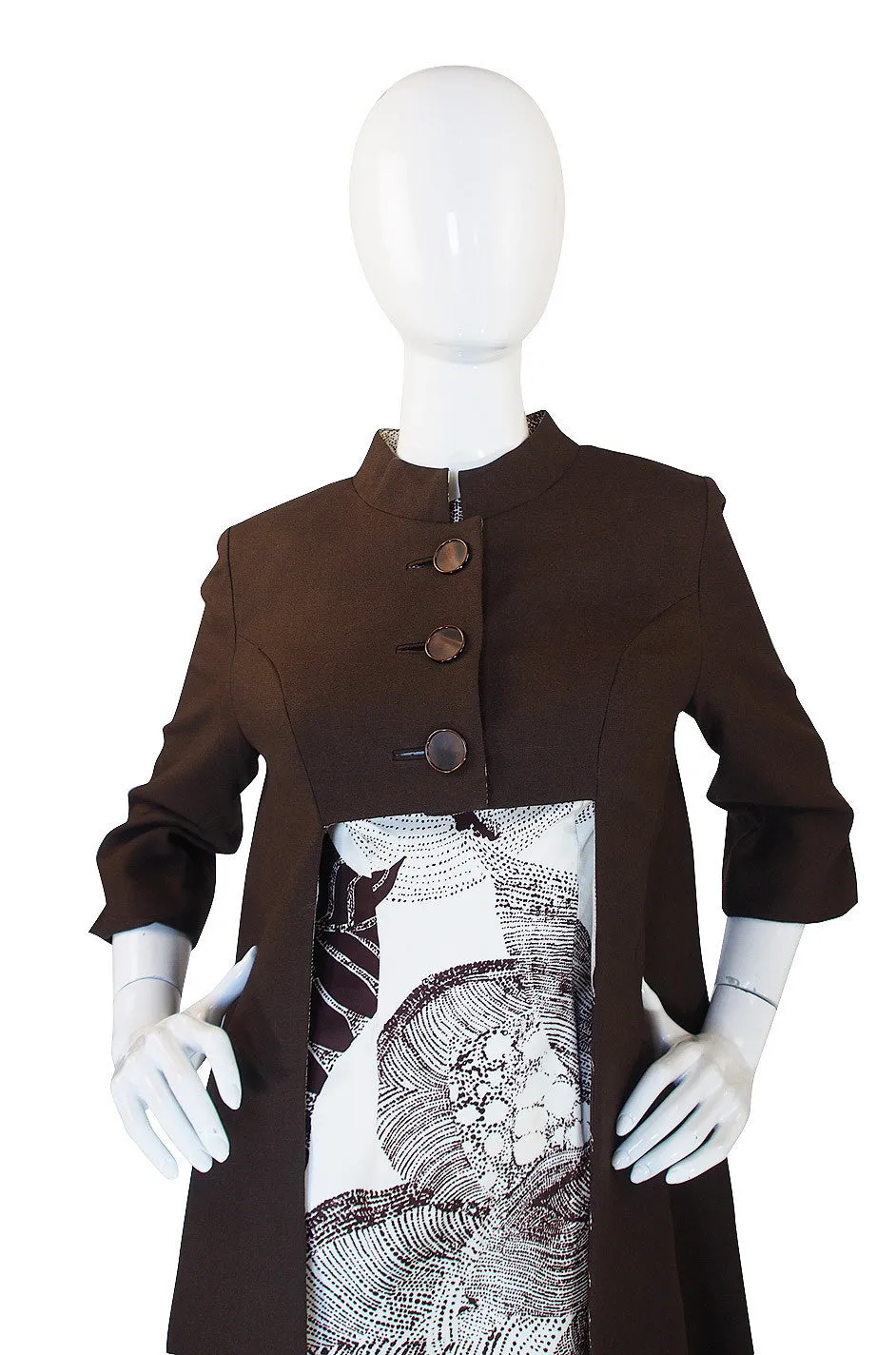 1960s Rayon Print Dress & Unusual Jacket