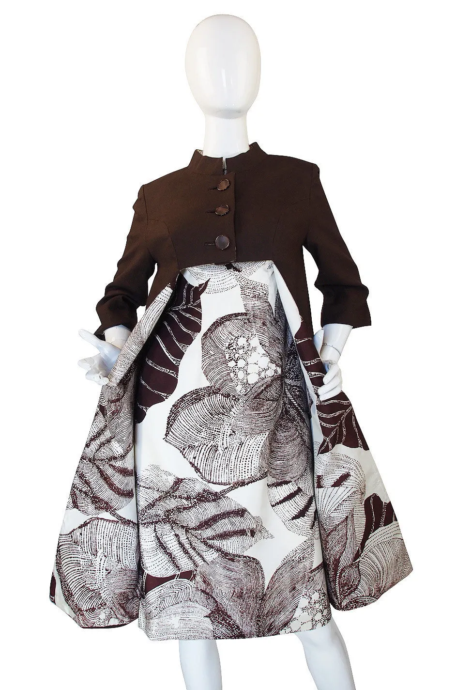 1960s Rayon Print Dress & Unusual Jacket