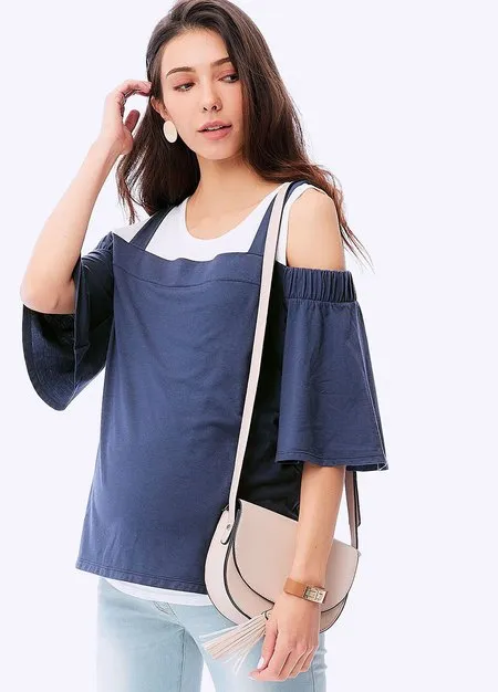 201003B6 Off Shoulder Maternity & Nursing Top