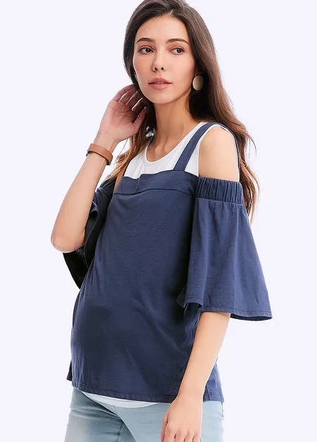 201003B6 Off Shoulder Maternity & Nursing Top