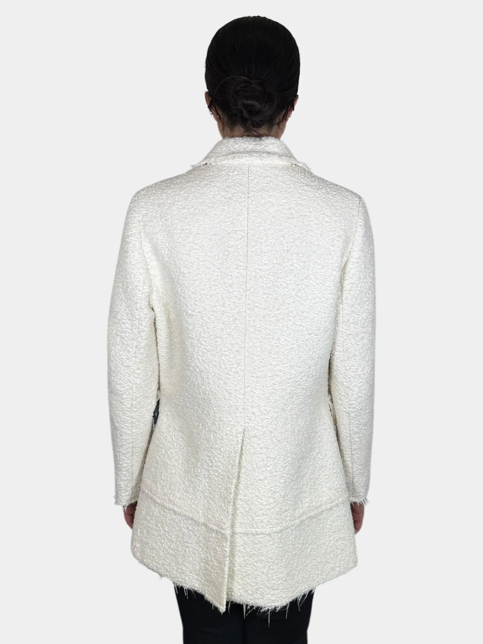 2019 Tweed Ecru Coat - Size 42