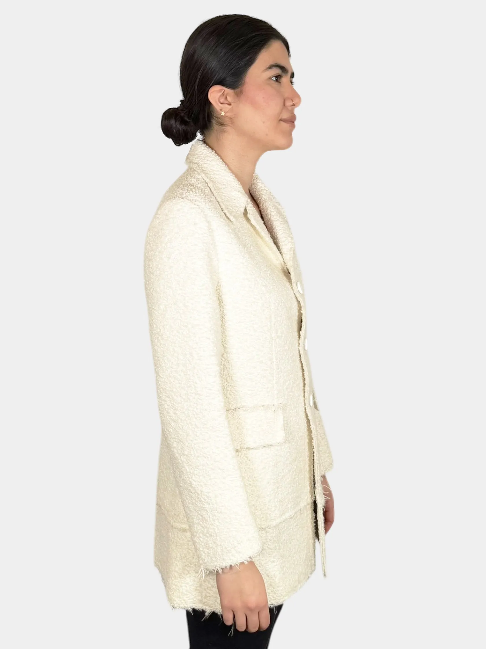 2019 Tweed Ecru Coat - Size 42