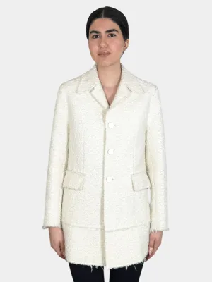 2019 Tweed Ecru Coat - Size 42