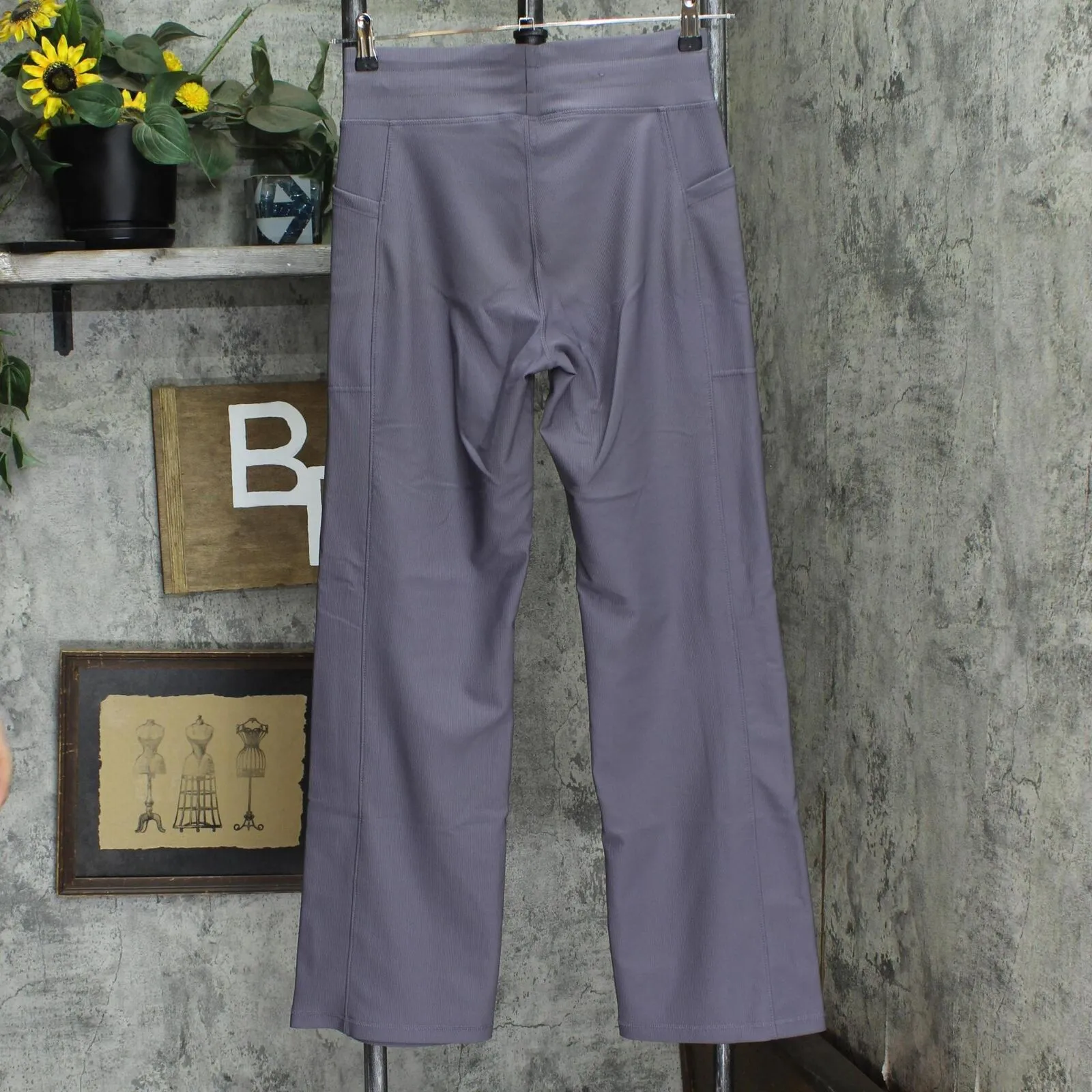 32 Degrees Wide Leg Pants Ribbed Semi-Flare Pants 1752055 Excalibur Purple M
