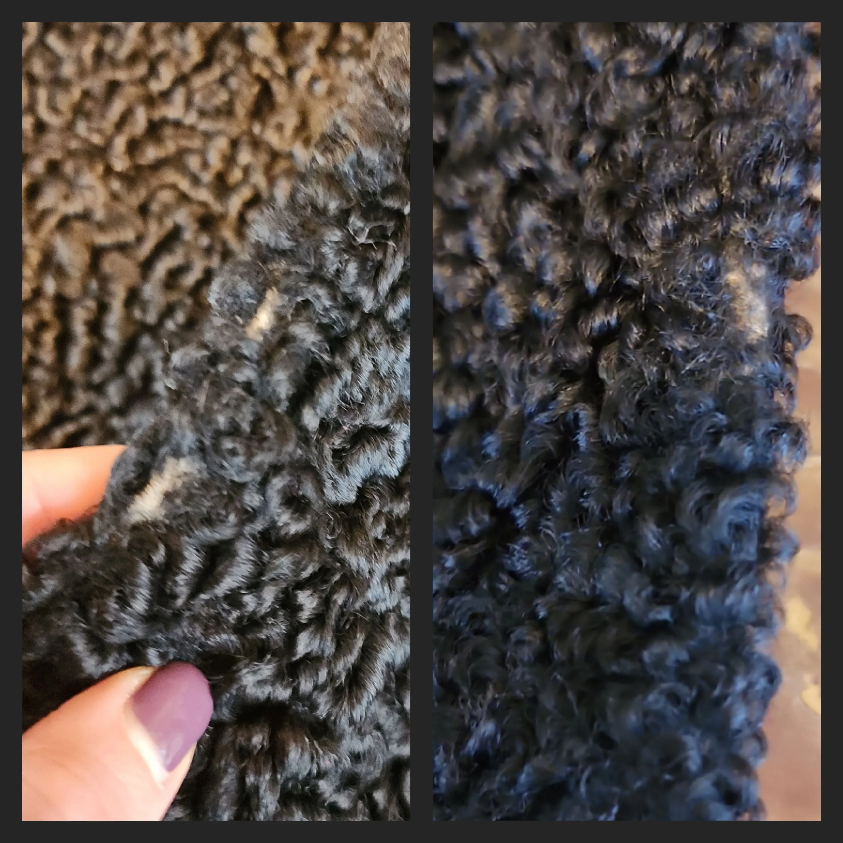 40s Shrug in Black Curly Lamb Persian Wool Wrap Stole by Ferris Bros Furs Chicago