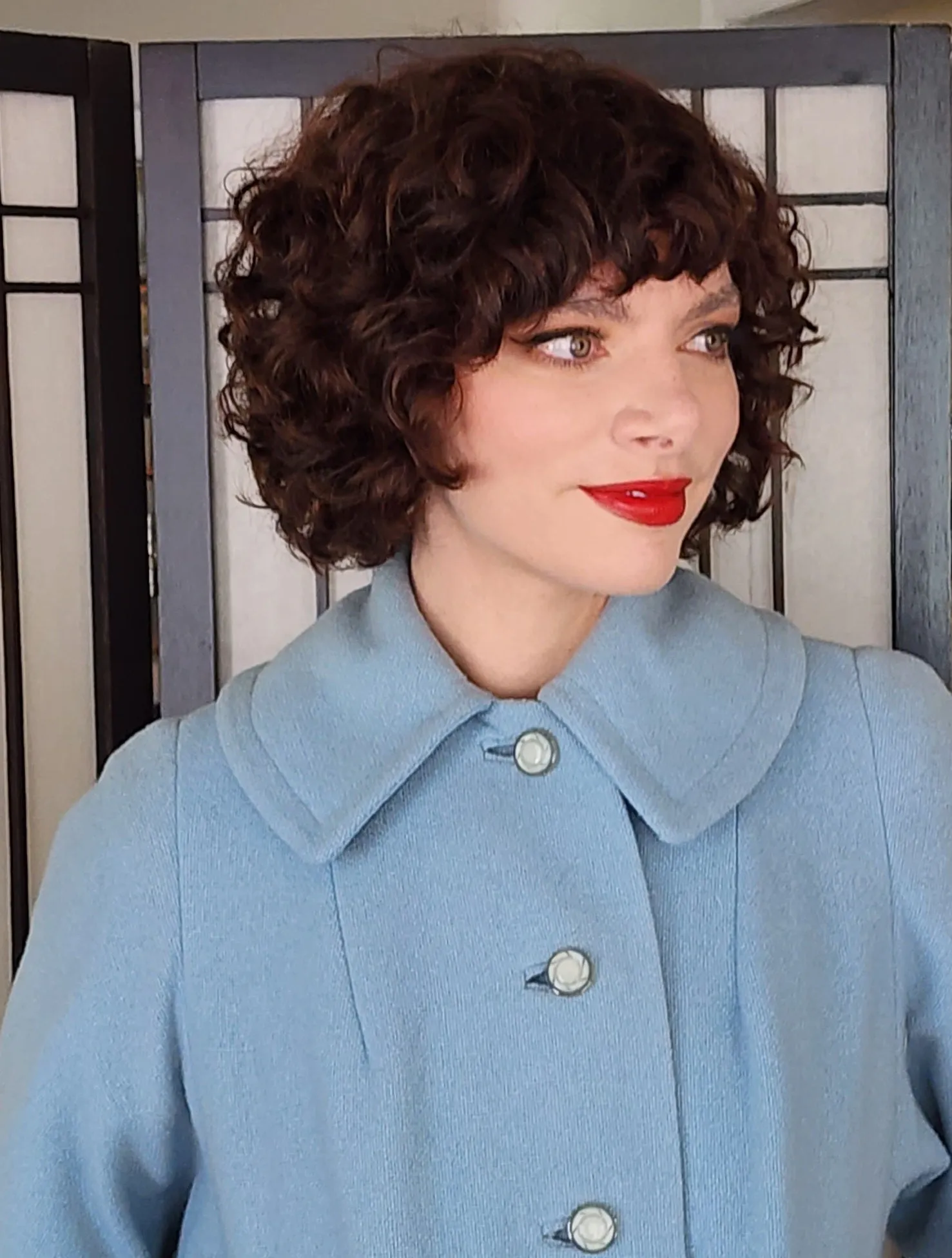 60s Baby Blue Wool Coat by Livingstons Young Town