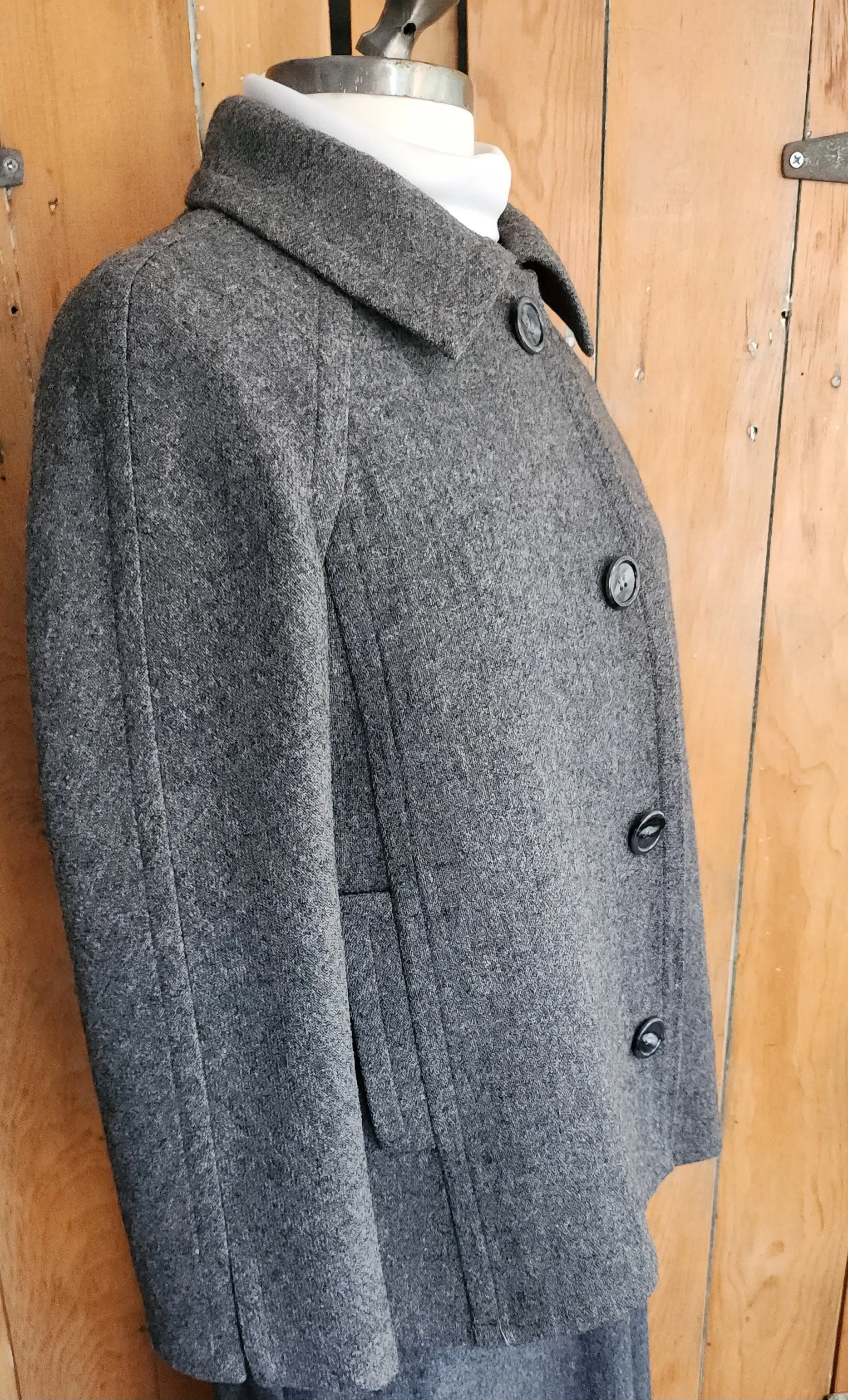 60s Gray Wool Jacket Red Lining