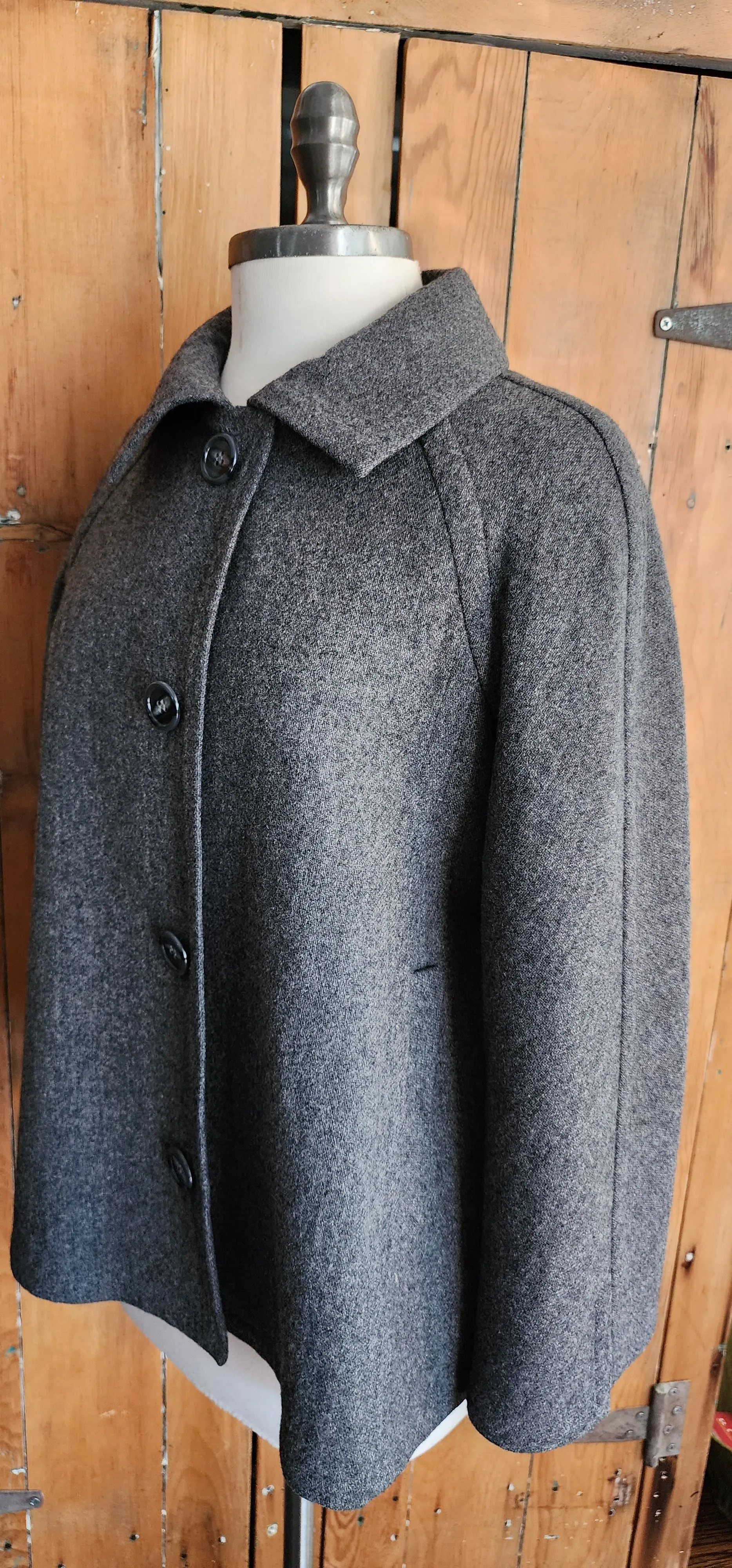 60s Gray Wool Jacket Red Lining