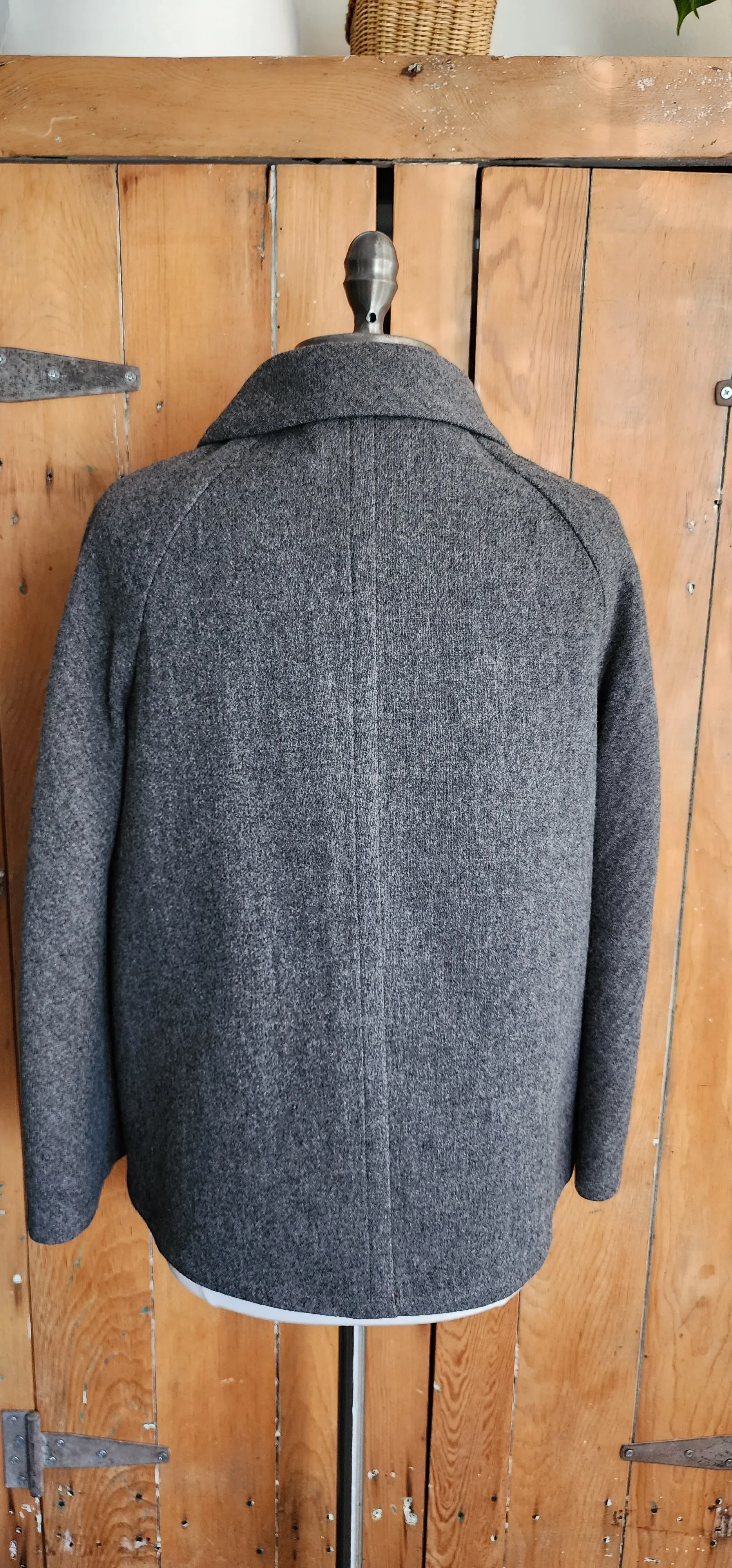 60s Gray Wool Jacket Red Lining