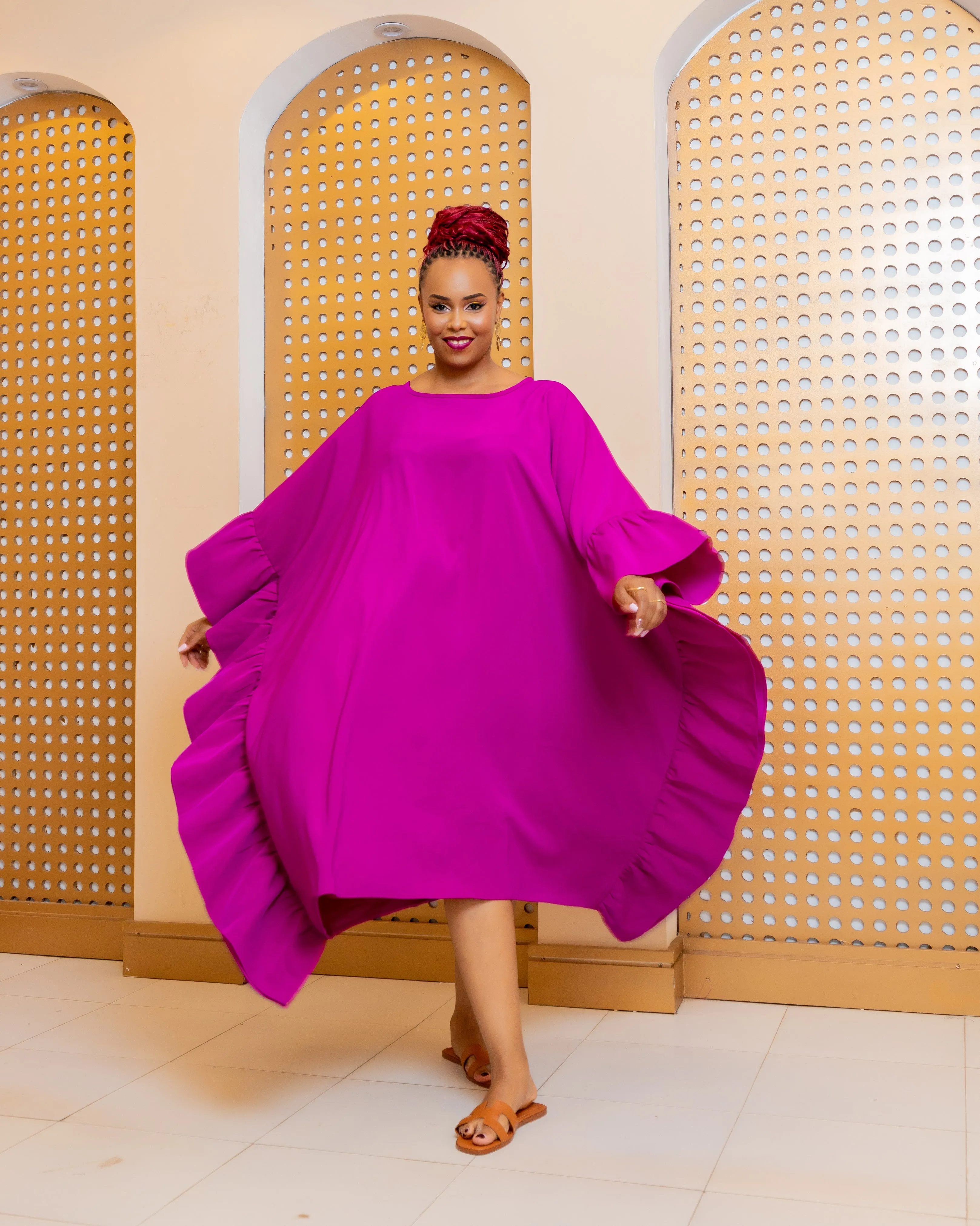 Ainamoi Shift Dress - Fuchsia