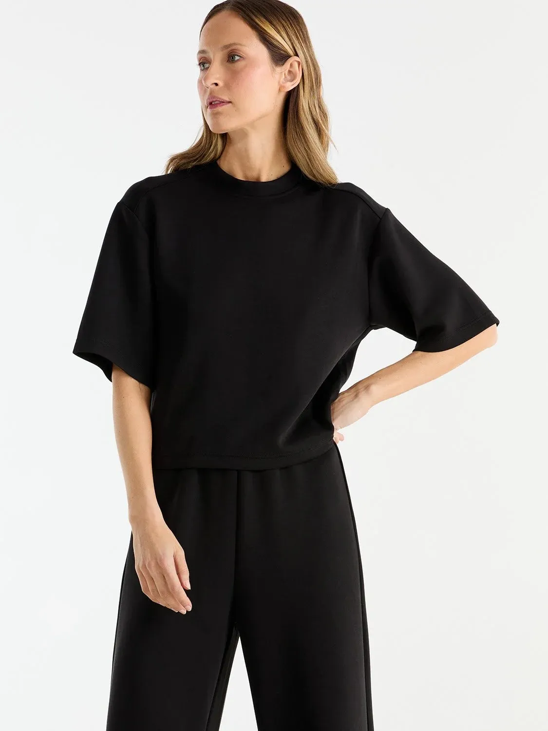 Alessa Relaxed Soft Jersey Pant BLACK