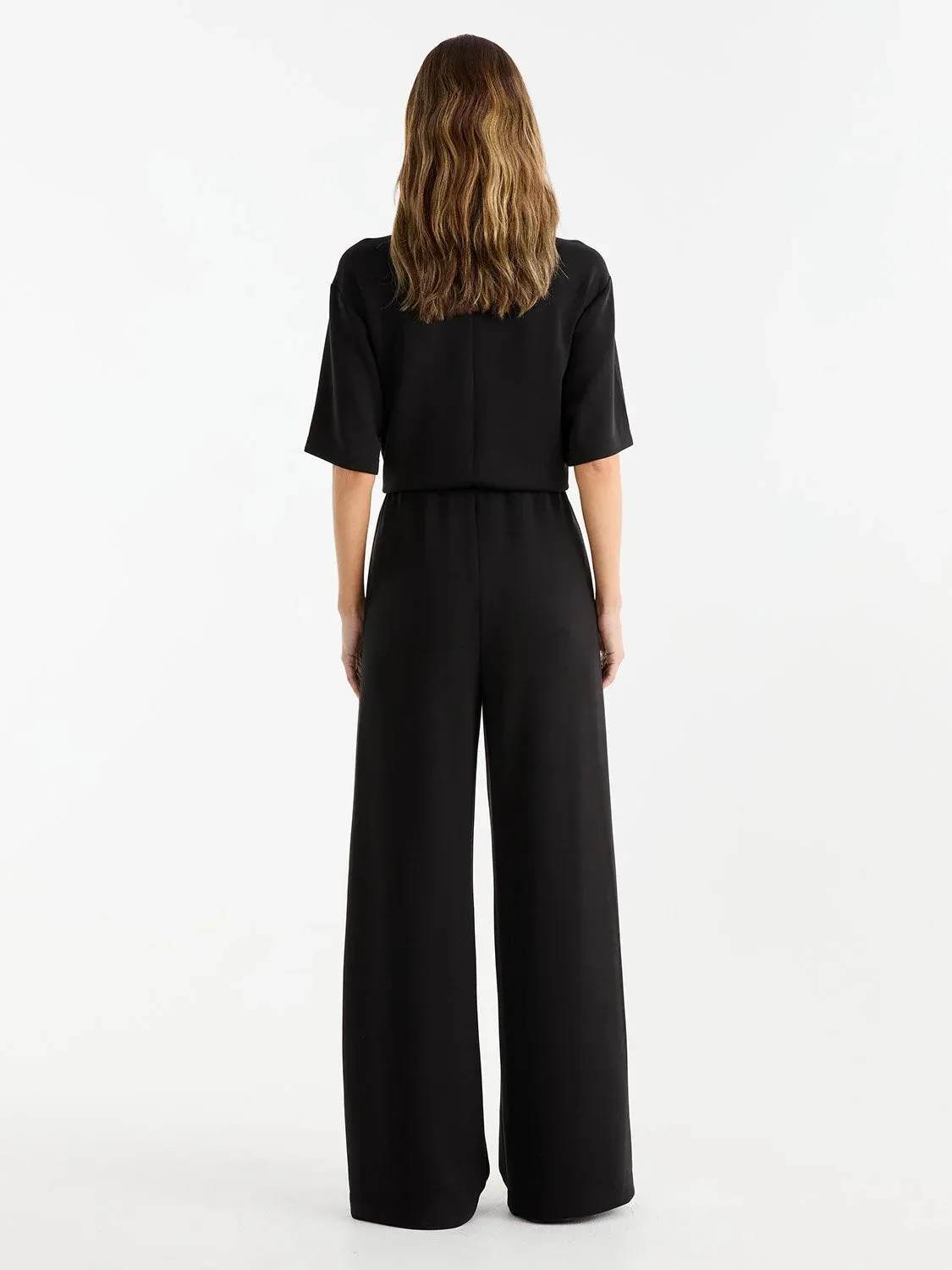 Alessa Relaxed Soft Jersey Pant BLACK