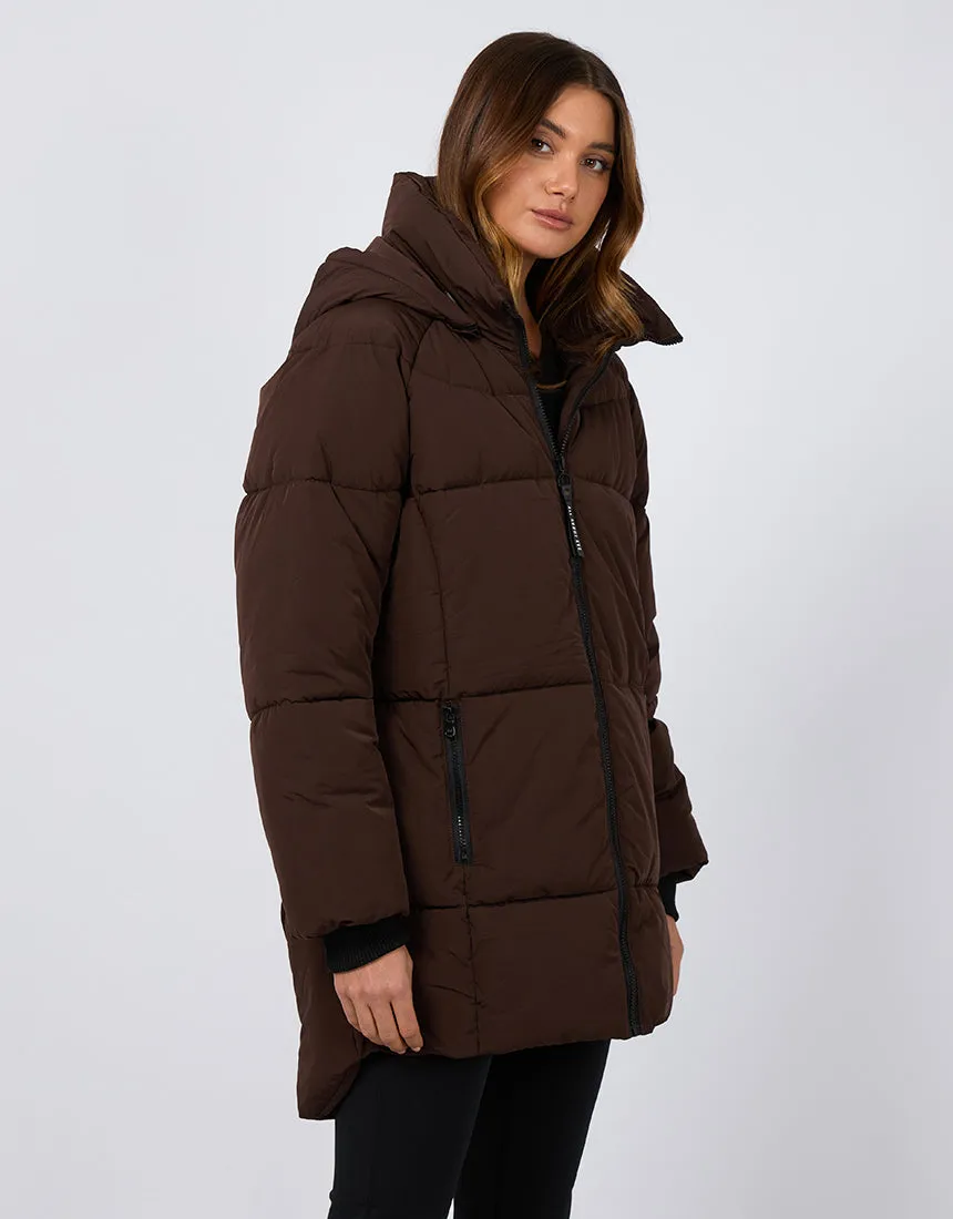 All About Eve Remi Luxe Midi Puffer - Brown