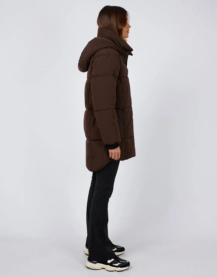 All About Eve Remi Luxe Midi Puffer - Brown