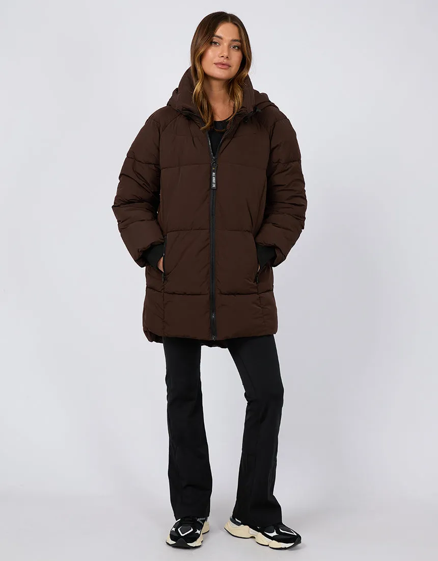 All About Eve Remi Luxe Midi Puffer - Brown