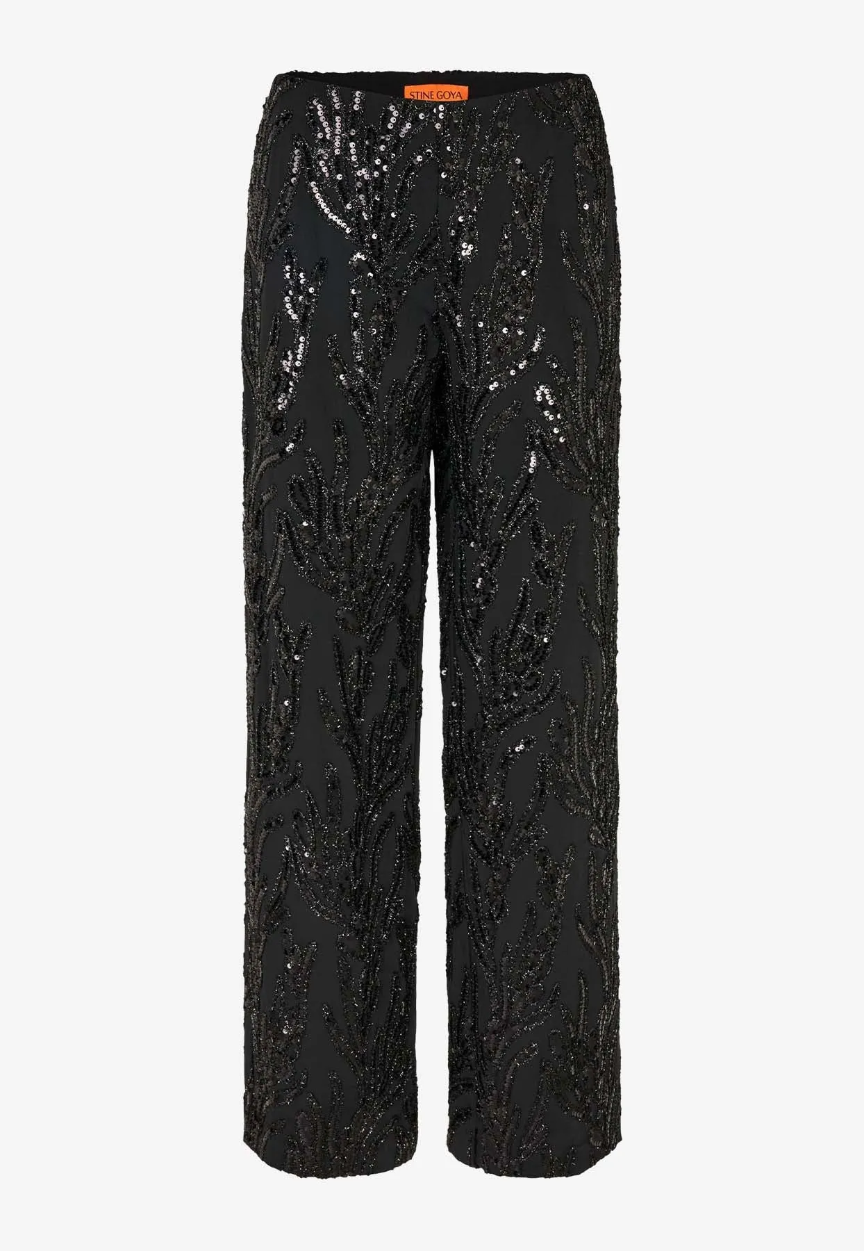 All-Over Sequins Straight-Leg Pants