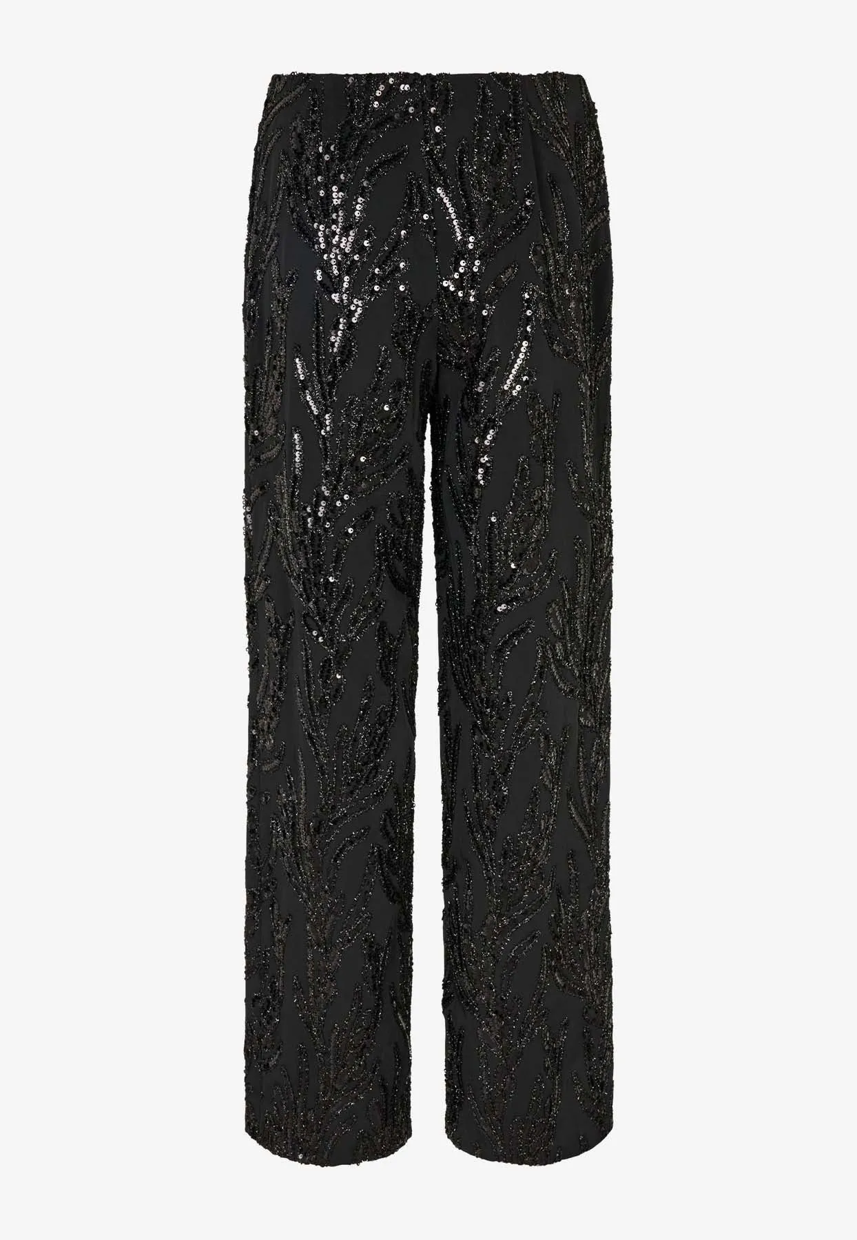 All-Over Sequins Straight-Leg Pants