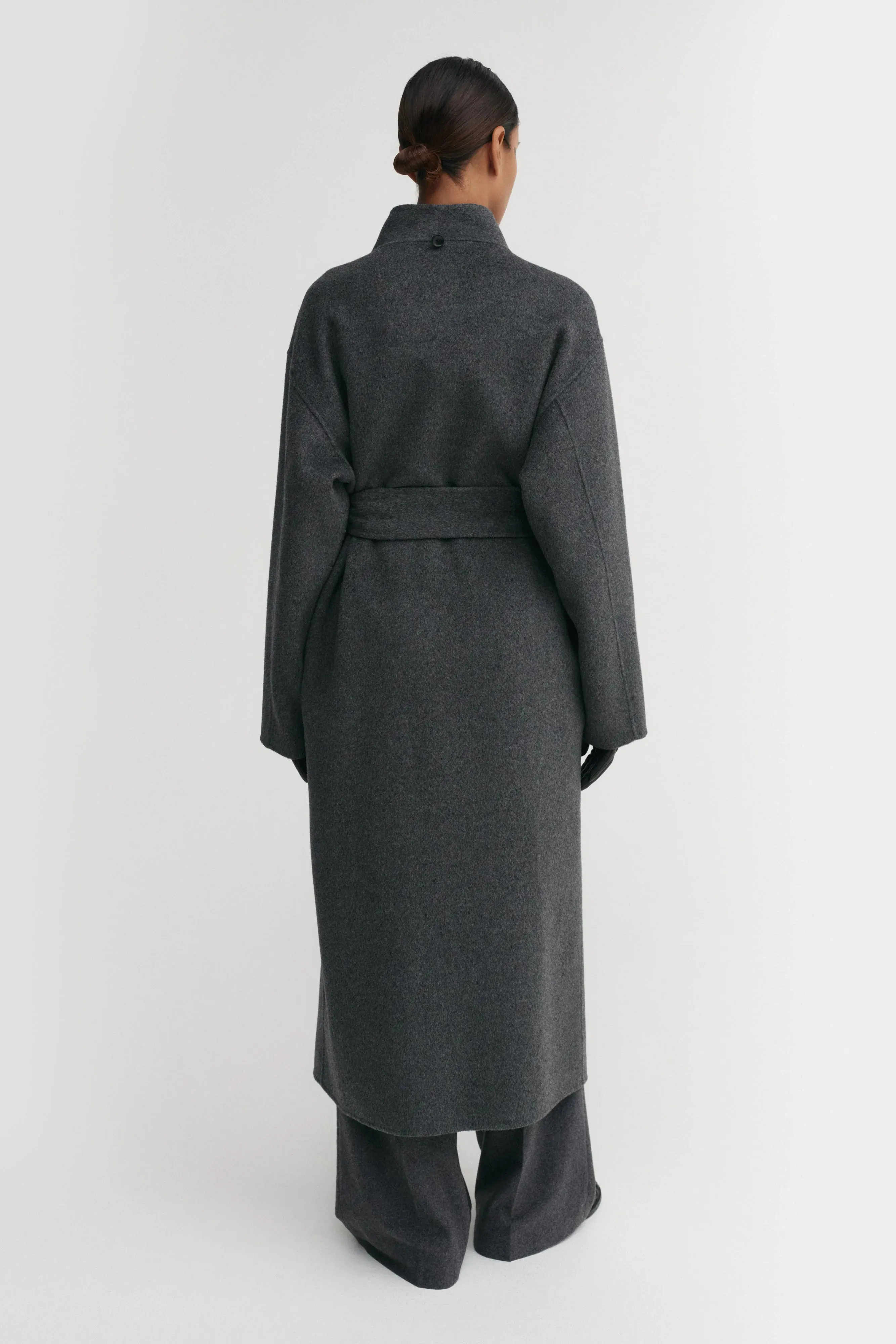 Almada Mara Double Coat in Dark Grey