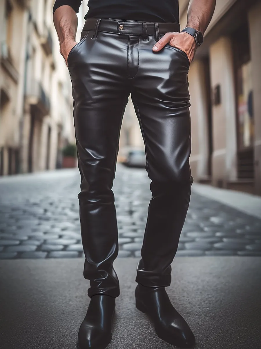 Amalfi Jet Black Leather Pant