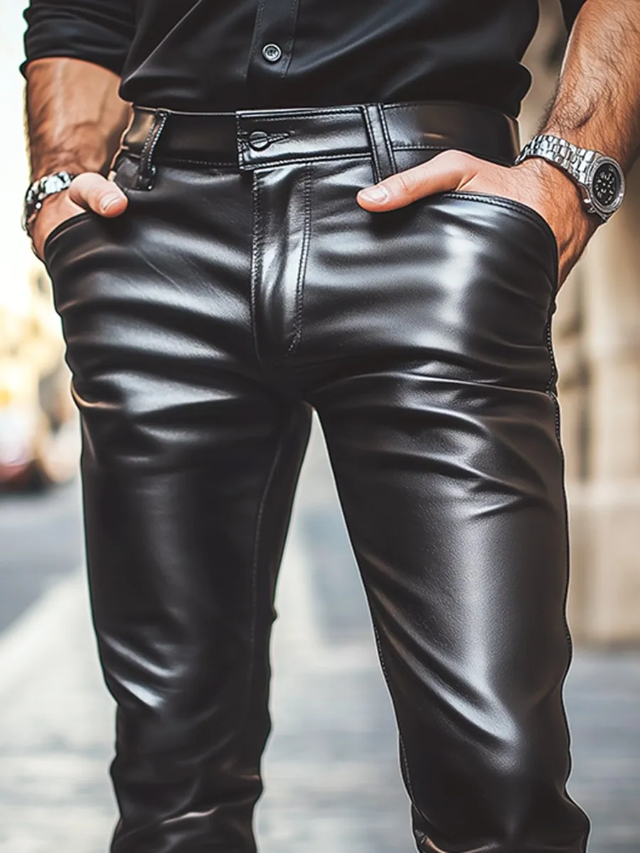 Amalfi Jet Black Leather Pant