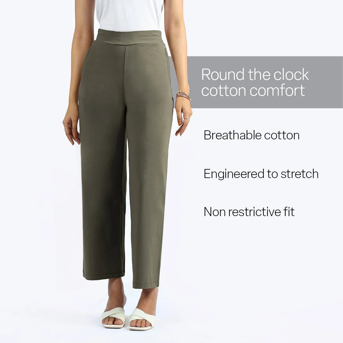 AM:PM Cotton Wide Legged Pants Tall