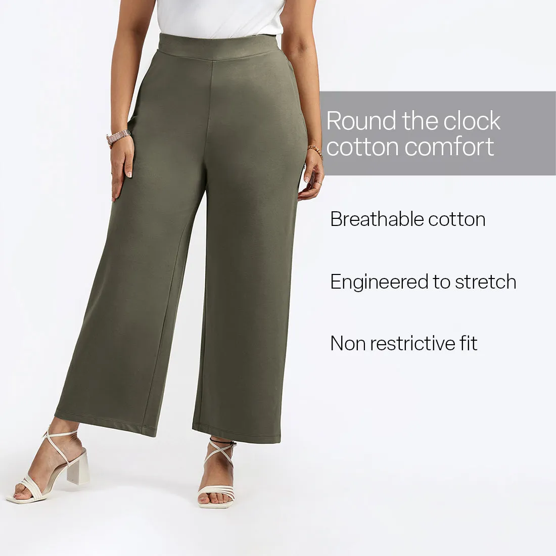 AM:PM Cotton Wide Legged Pants Tall