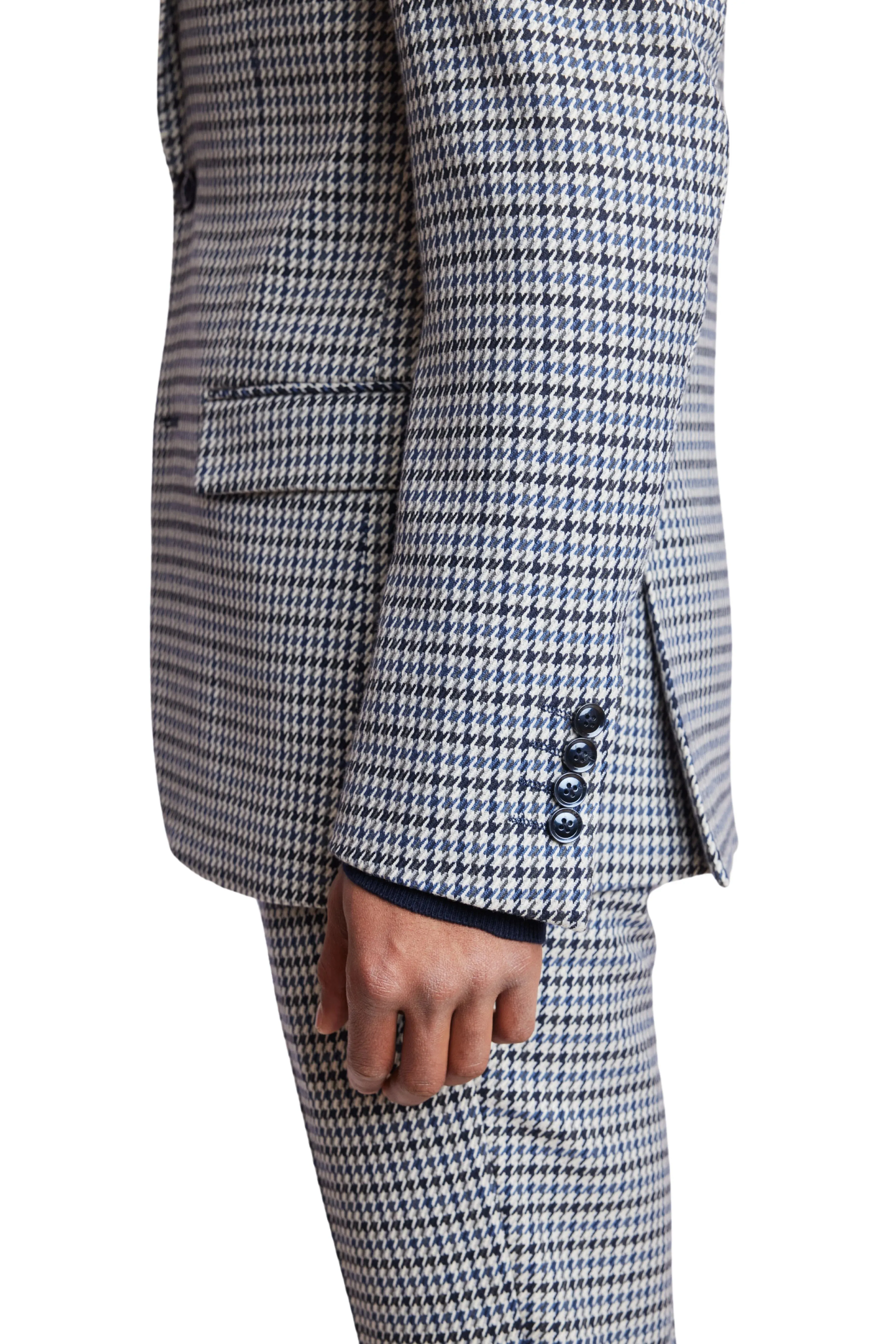 Ashton - Blue White Houndstoothh