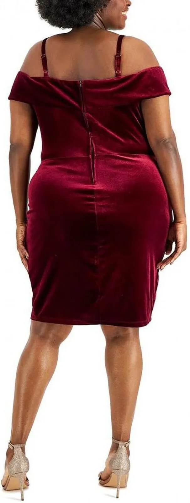B. Darlin Womens Plus Velvet Mini Bodycon Dress 1968933