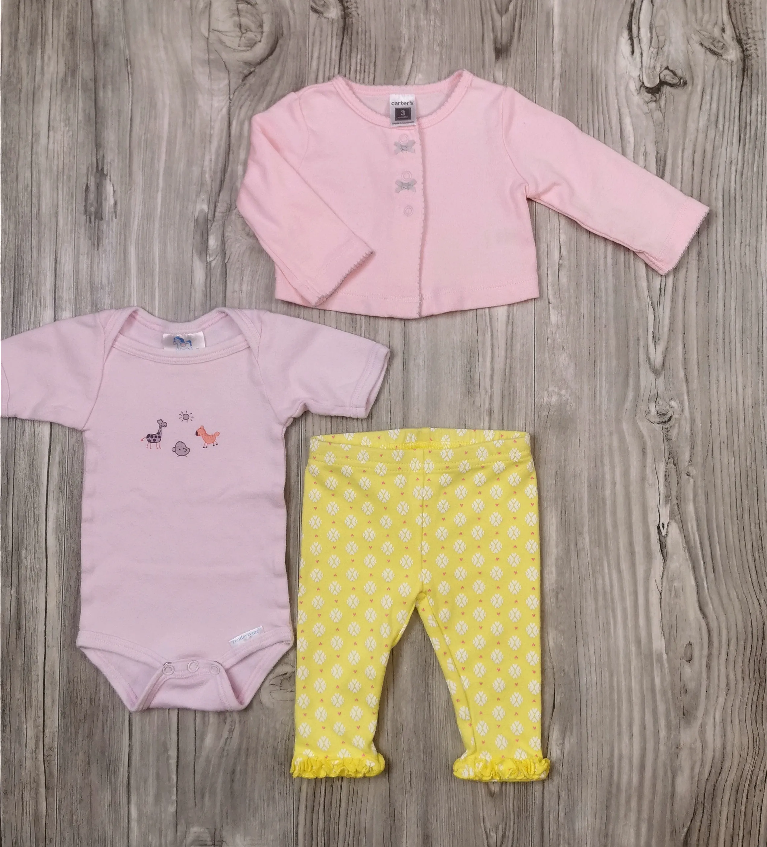 BABY GIRL SIZE 0/3 MONTHS - 3 Piece Mix N Match Outfit EUC B16