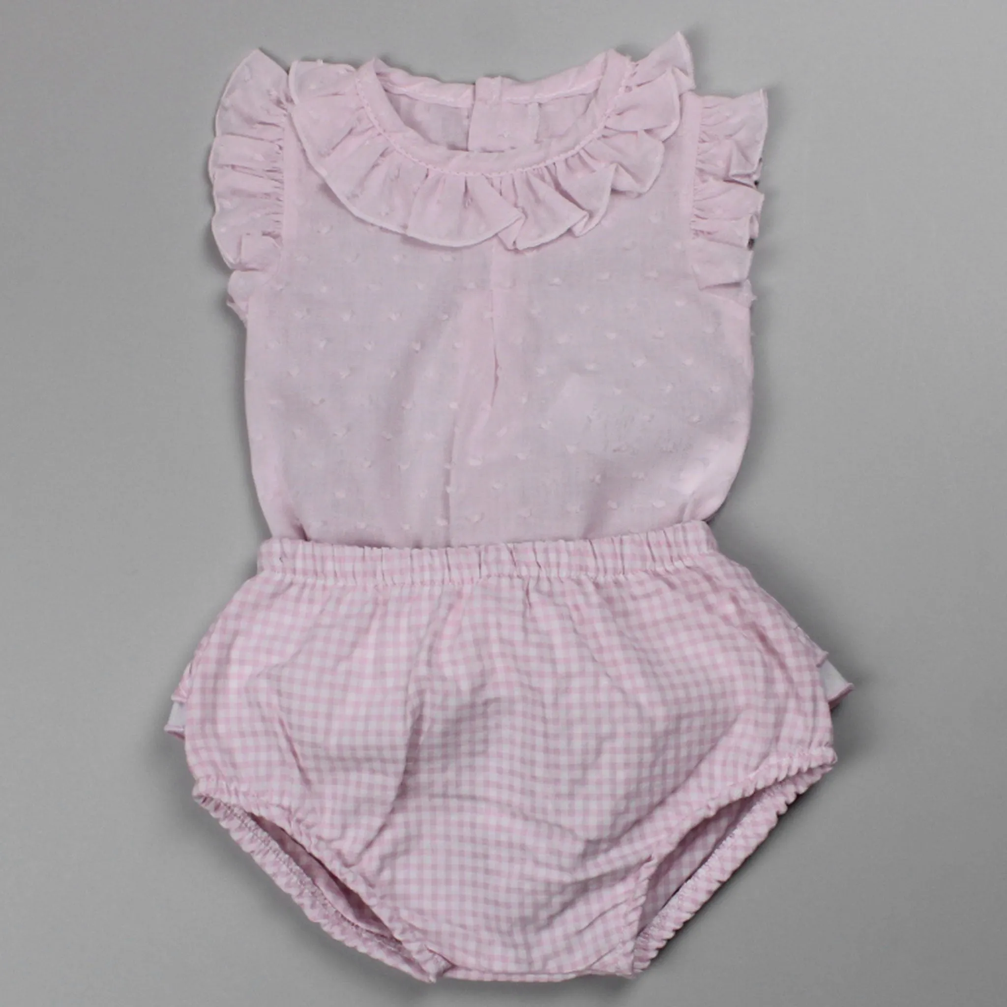 Baby Girls Vest and Check Jam Pants Set - Calamaro 19103 & 16028