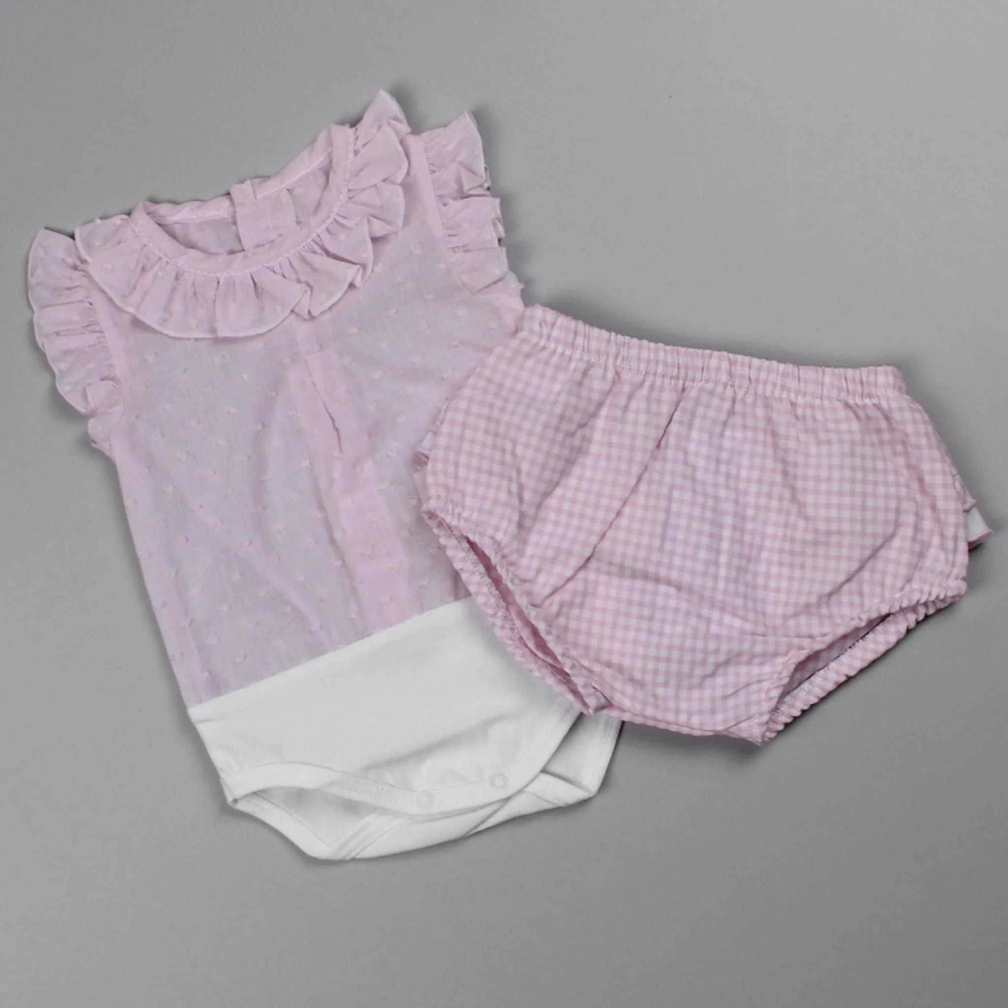 Baby Girls Vest and Check Jam Pants Set - Calamaro 19103 & 16028