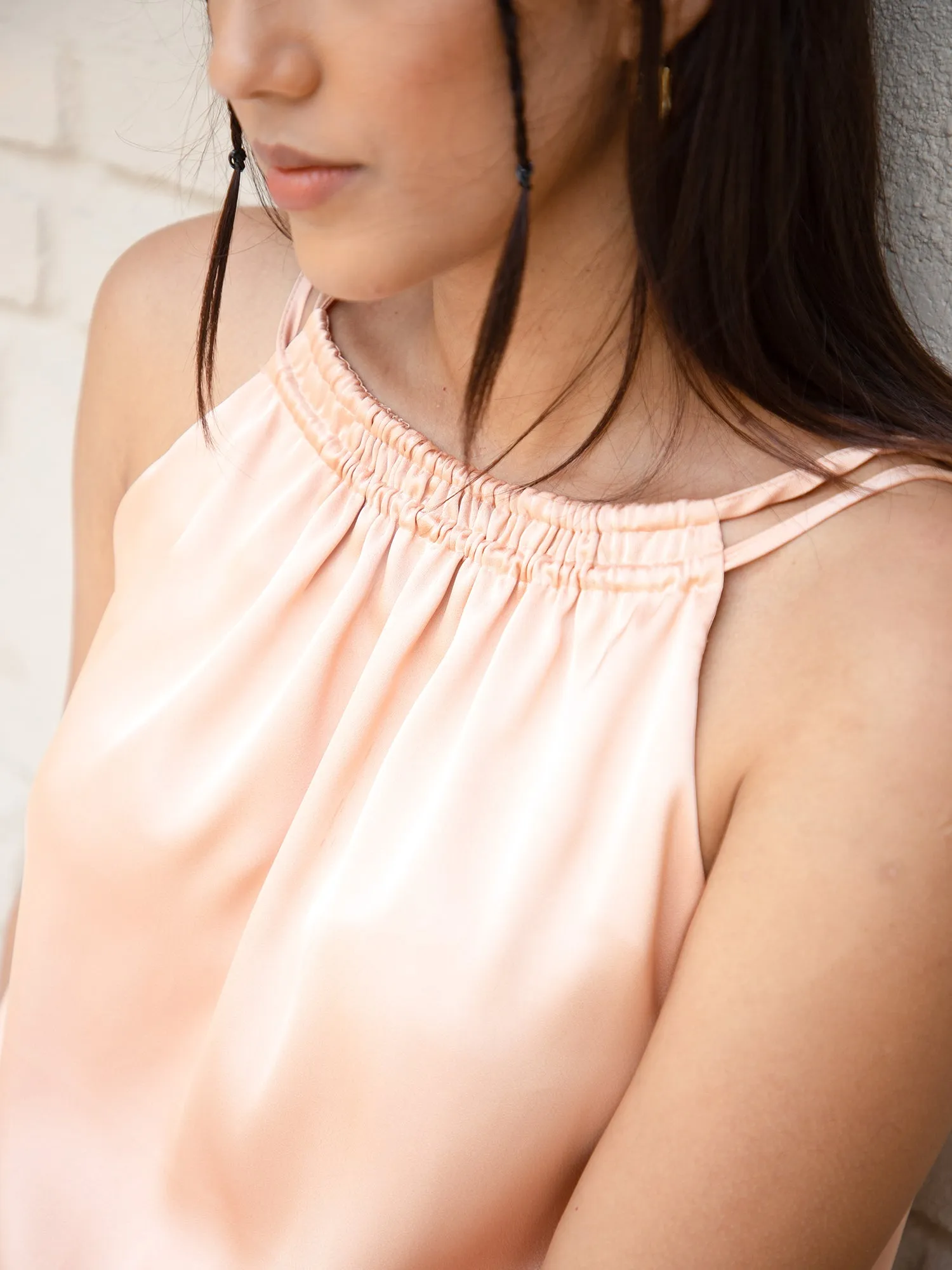 Back Tie-Up Satin Top