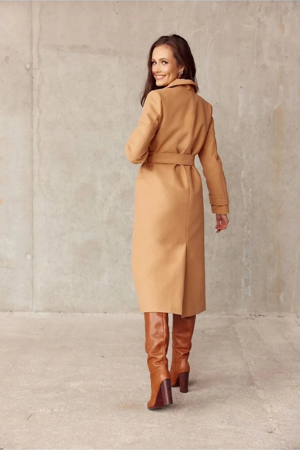Belted Tiered Wool Outercoat