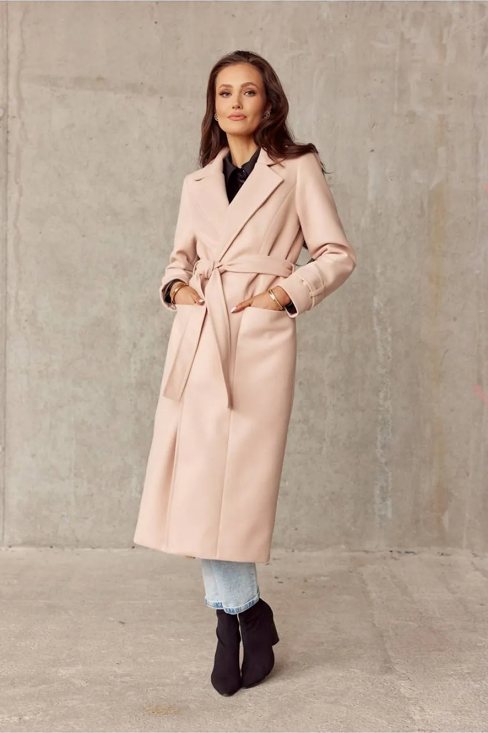 Belted Tiered Wool Outercoat