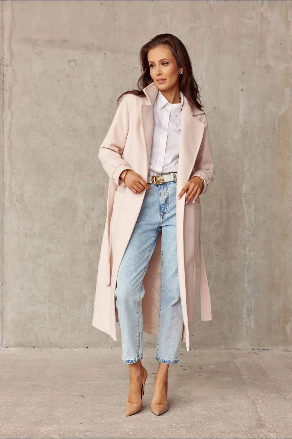Belted Tiered Wool Outercoat