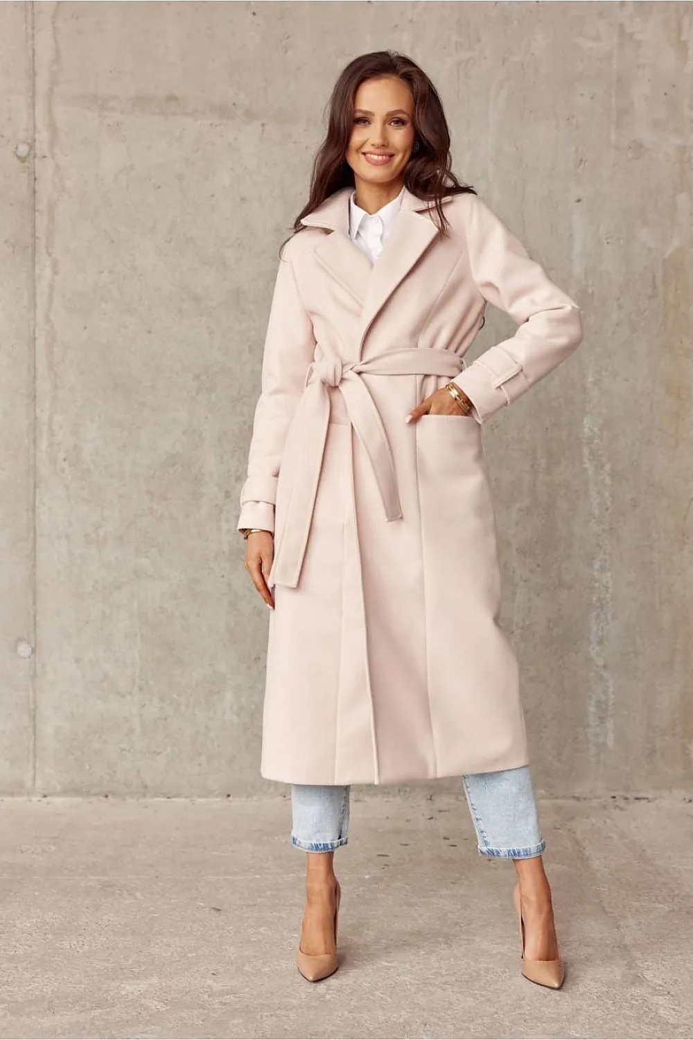 Belted Tiered Wool Outercoat