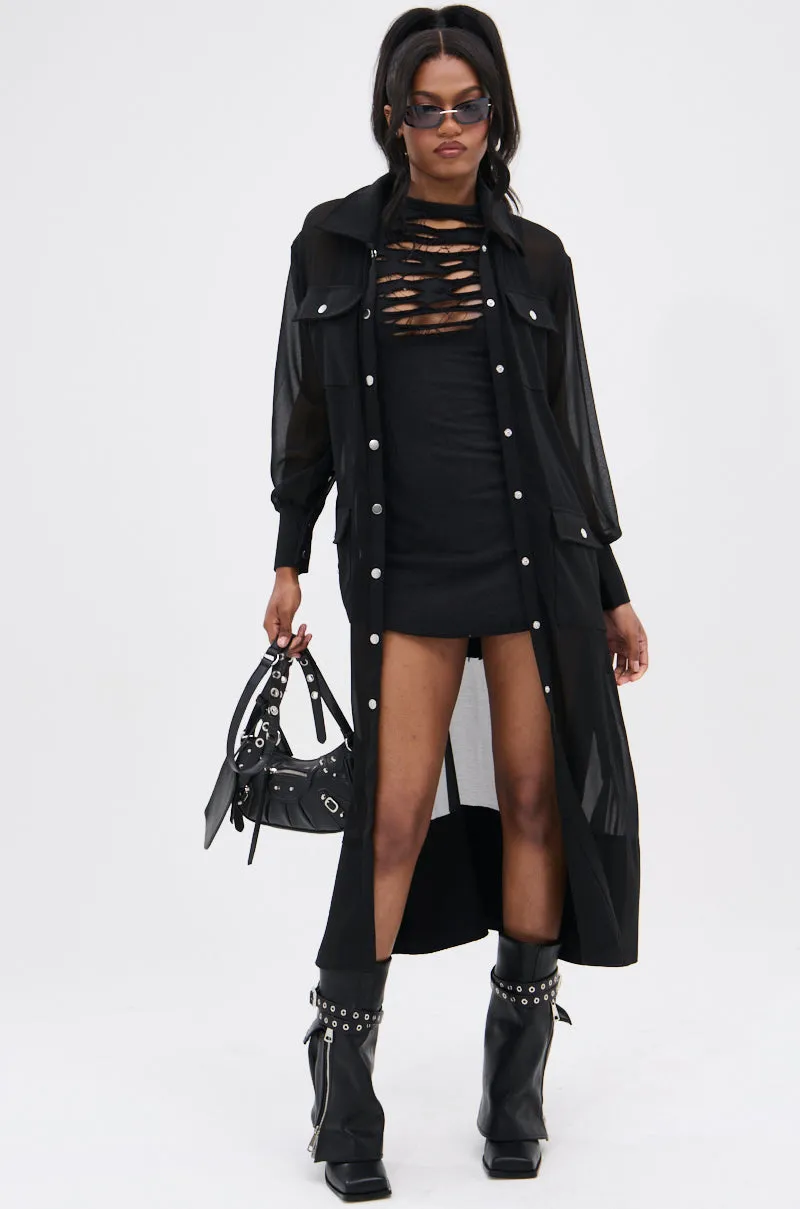 BET ON ME CHIFFON TRENCH