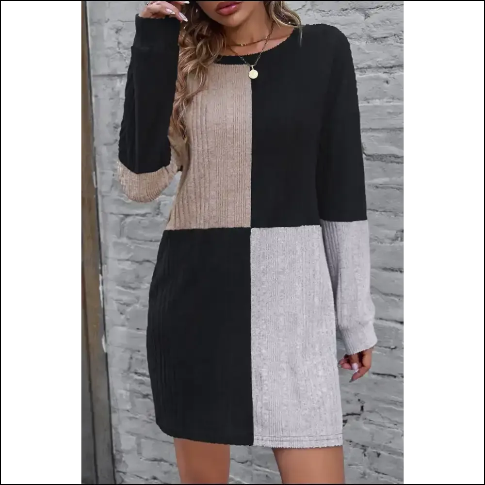 Black Ribbed Color Block Dress: Dangerously Cute 🖤 Needful Things