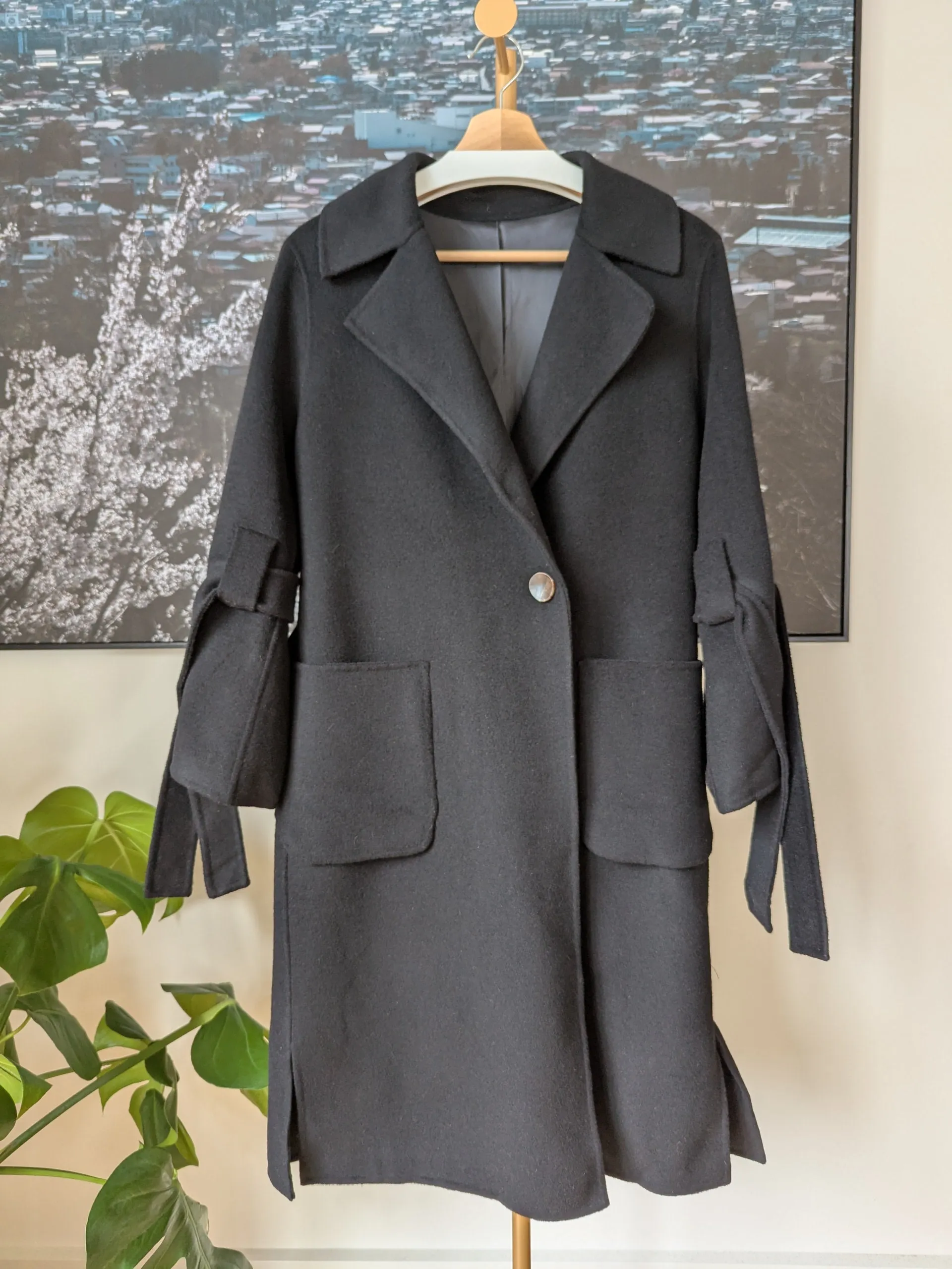 Brand New 90% Wool Coat Size 8-12 FREE SHIPPING High Quality Wool 050 Made in Korea
