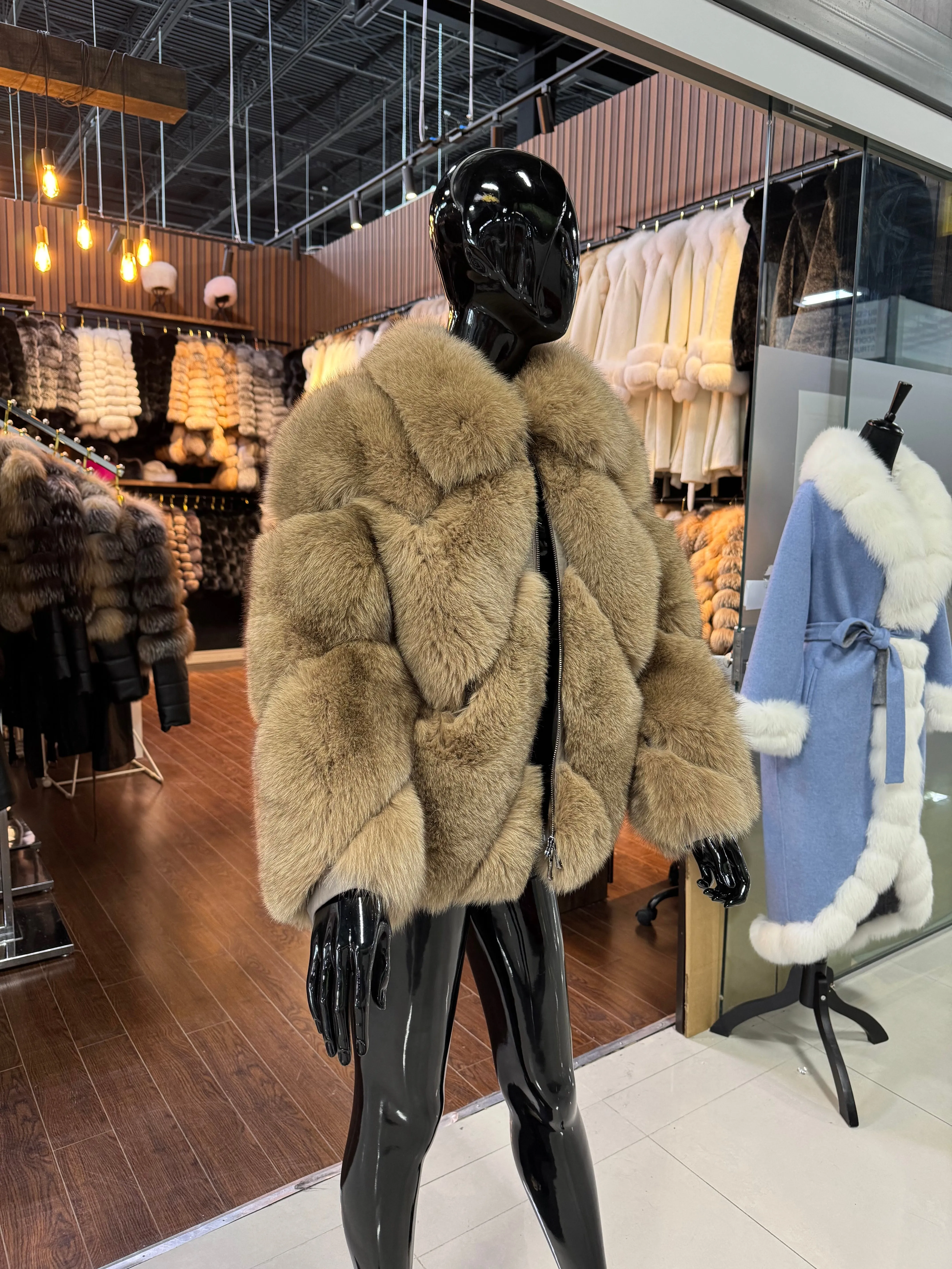 Brown Fox Fur Jacket