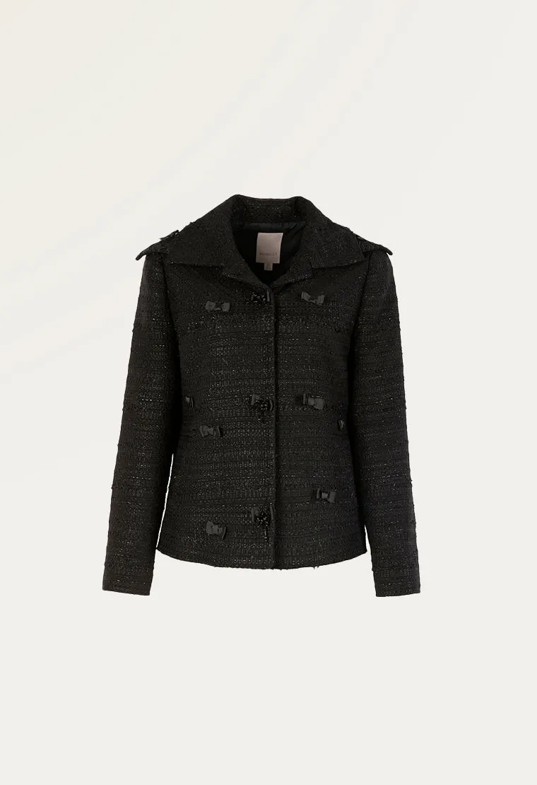Butterfly cuff short tweed jacket