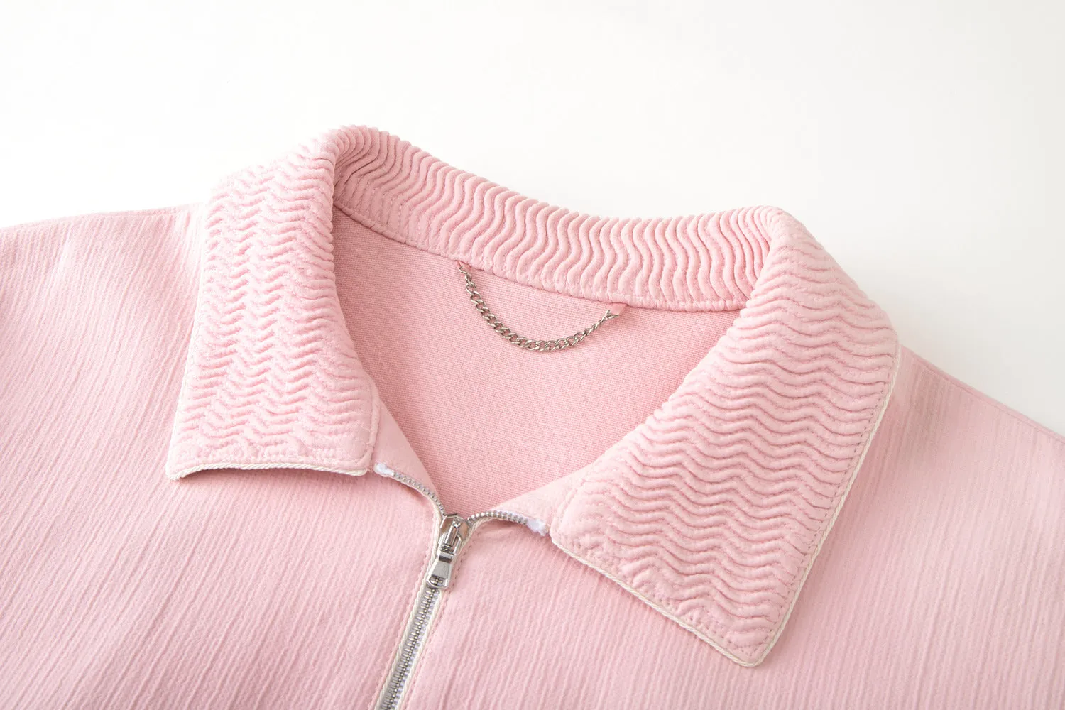 Button-up Hem Mixed Tweed Jacket