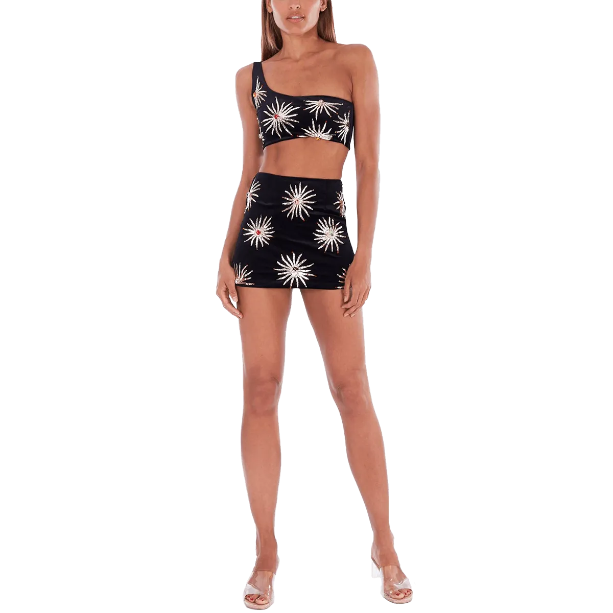 Callie Co-ord One Shoulder Black Top