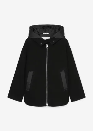 Cape style wool coat