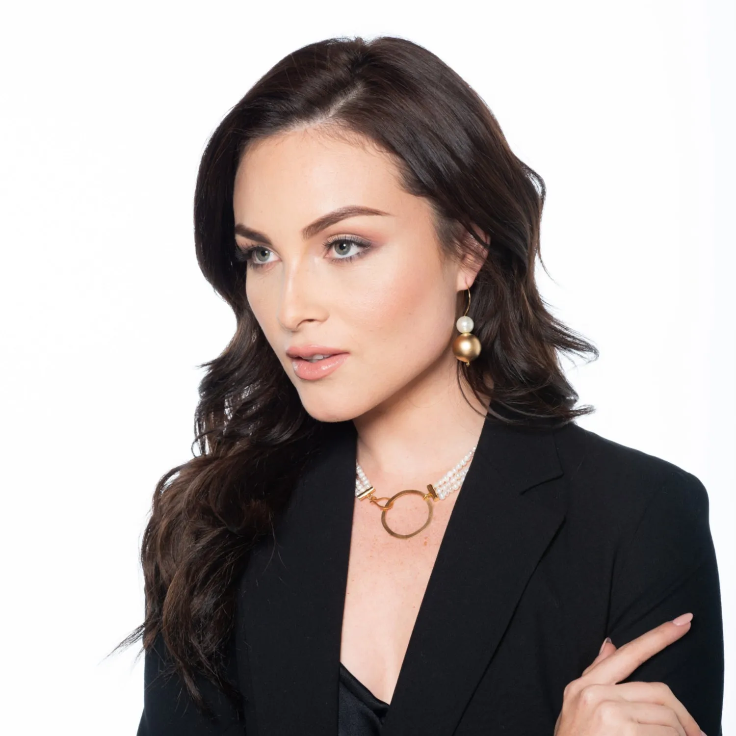 Carol triple strand pearl necklace