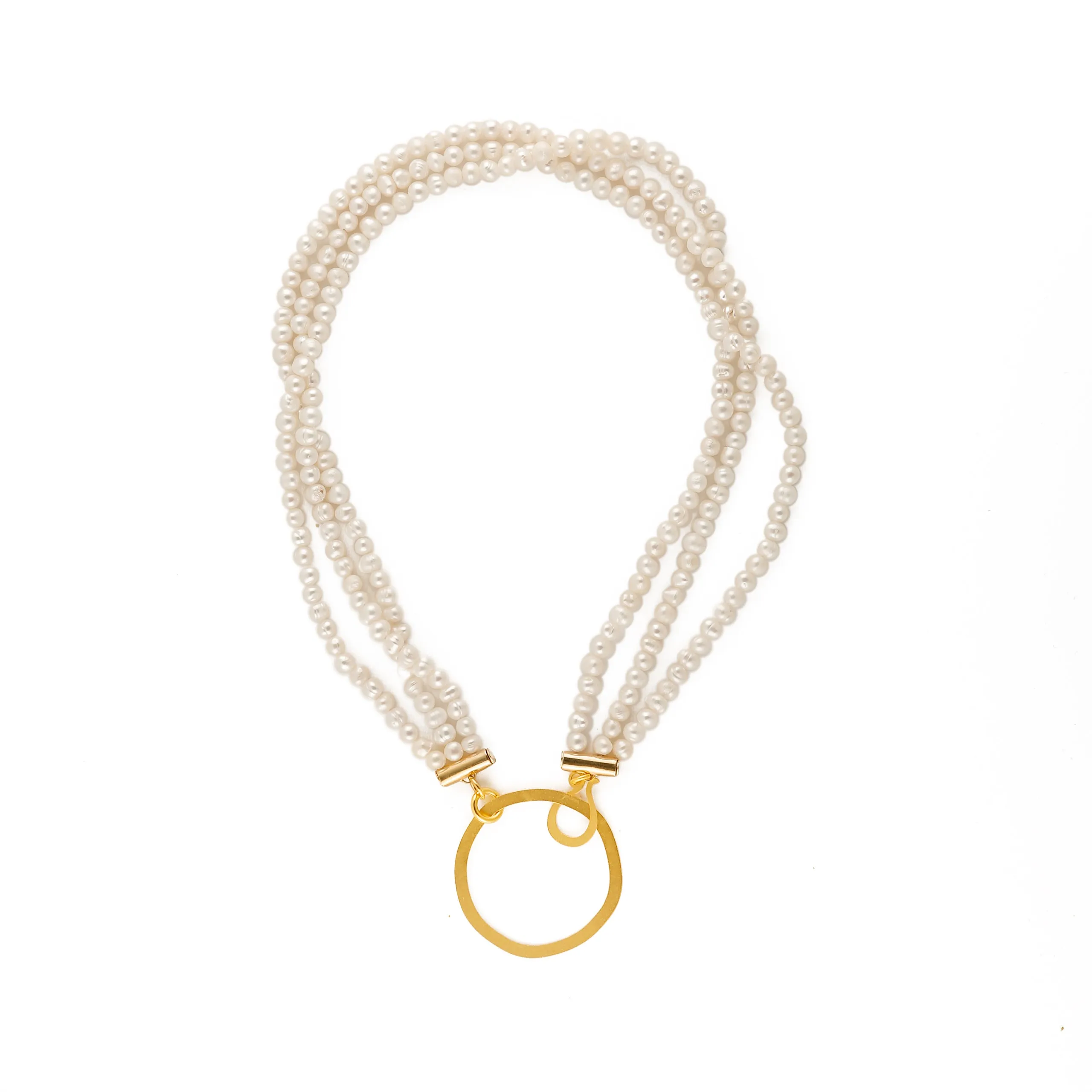 Carol triple strand pearl necklace